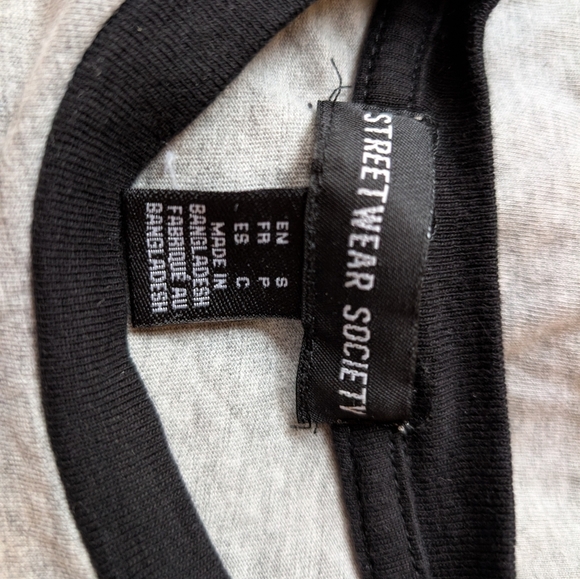 Streetwear Society Black and Gray Top - Picture 3 of 3